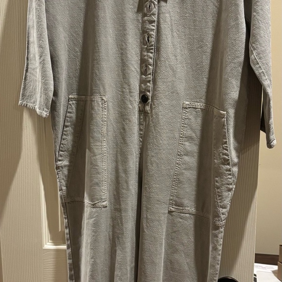 Zara Charcoal Button-Up Jumpsuit